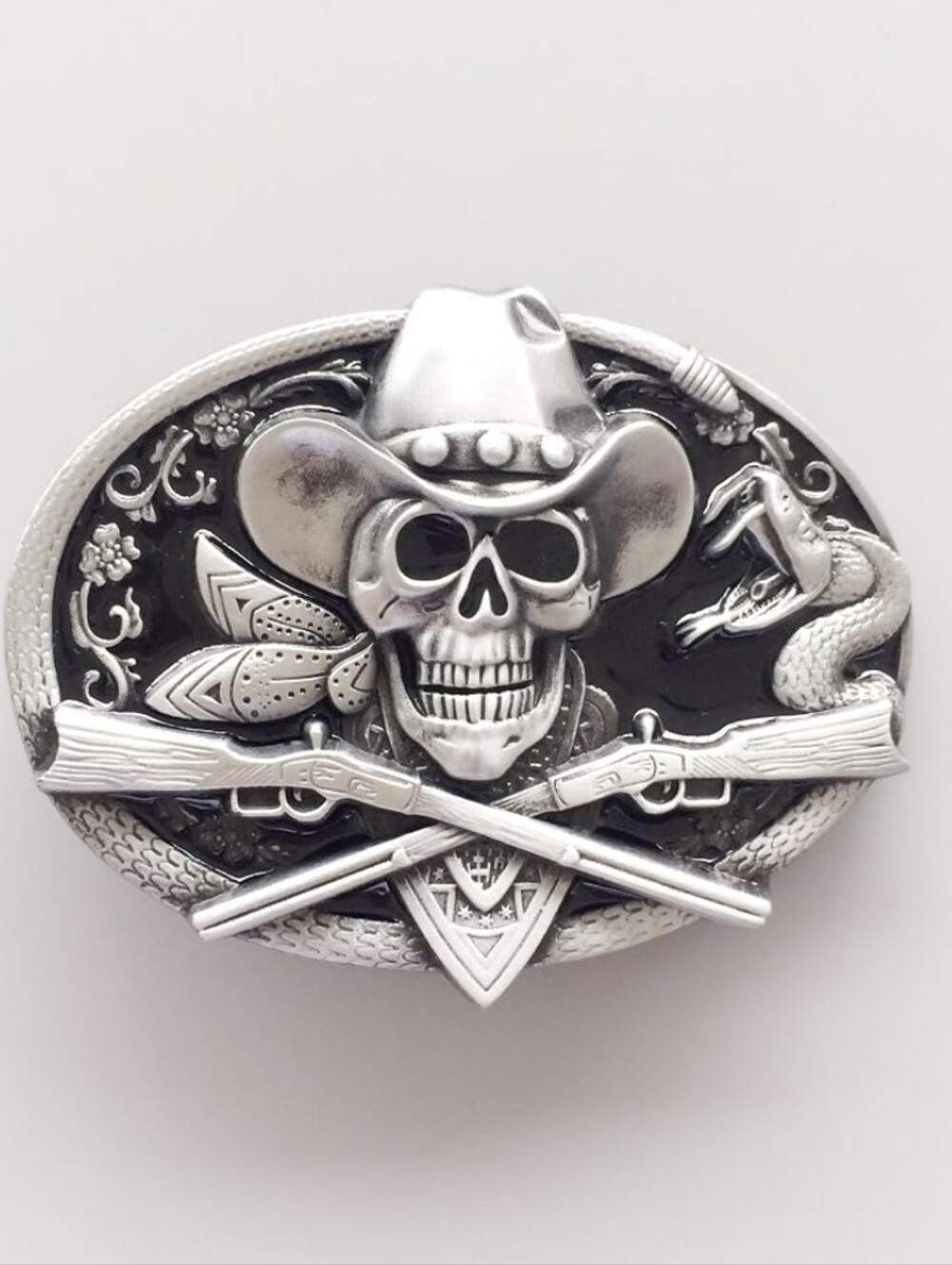 New Cowboy Skull skeleton belt buckle message me with your color choice